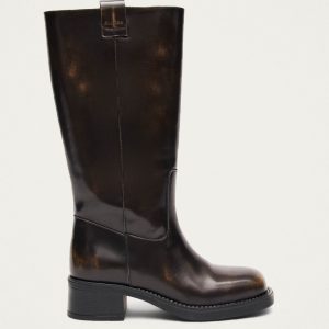 Sajan Vintage Effect Brown Leather Boots