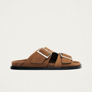 Alba Suede Tan Leather Sandals