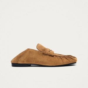 Aven Mule Suede Tan Leather Loafers