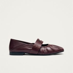 Bargo Burgundy Leather Ballet Flats