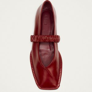 Lautan Red Leather Ballet Flats