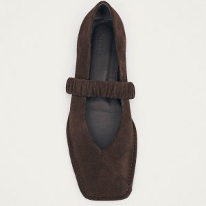 Lautan Suede Brown Leather Ballet Flats