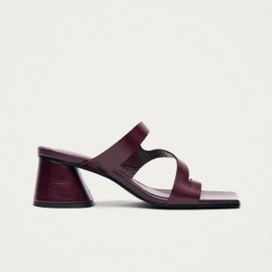Orielle Rift Burgundy Leather Sandals