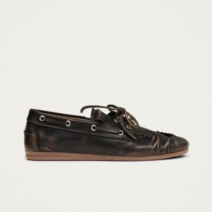 Rowan Vintage Effect Brown Leather Loafers