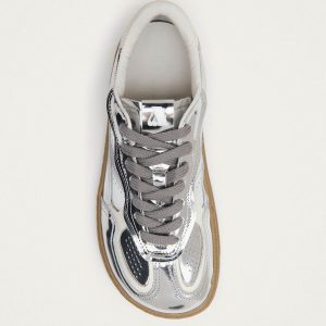 Tb.00 Barefoot Rife Shimmer Silver Cream Leather Sneakers