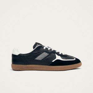 Tb.490 Rife Grain Black & White Leather Sneakers