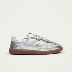 Tb.490 Shimmer Recycled Silver Cream Leather Sneakers